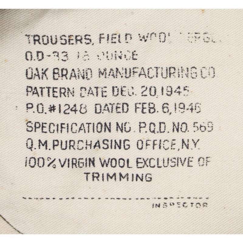 Pantalon moutarde, 33 x 33, Medic, 135th Inf. Regt., 34th Infantry Division