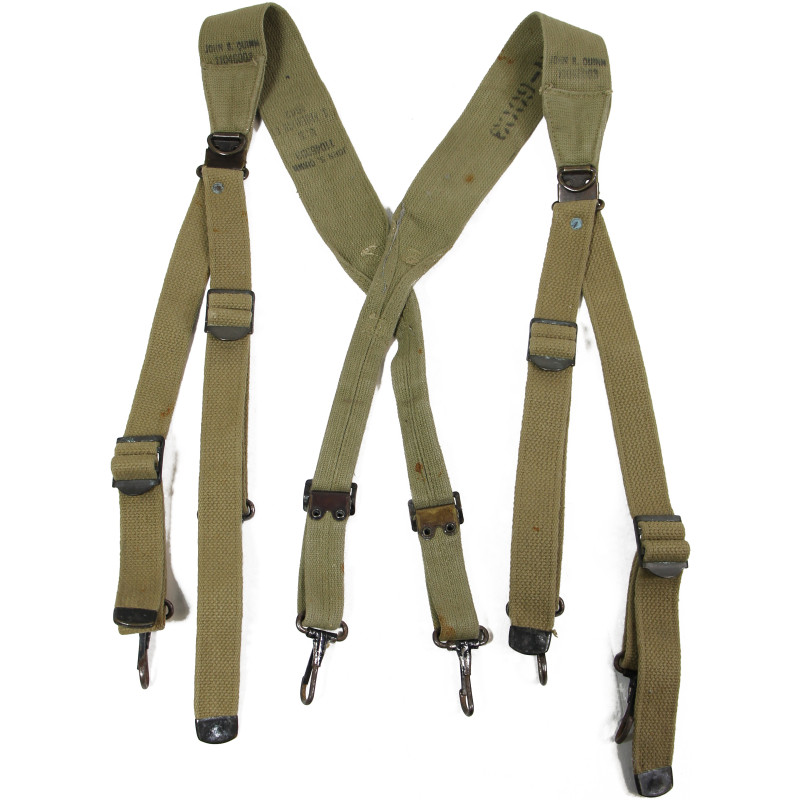 Suspenders, Belt, M-1936, S. FROEHLICH CO. 1942, T/SGT John S. Quinn, 40th Photo. Recon. Sq. CBI