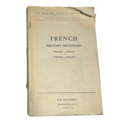 Manual, Technical, TM 30-502, Military Dictionary, English-French - French-English, 1944