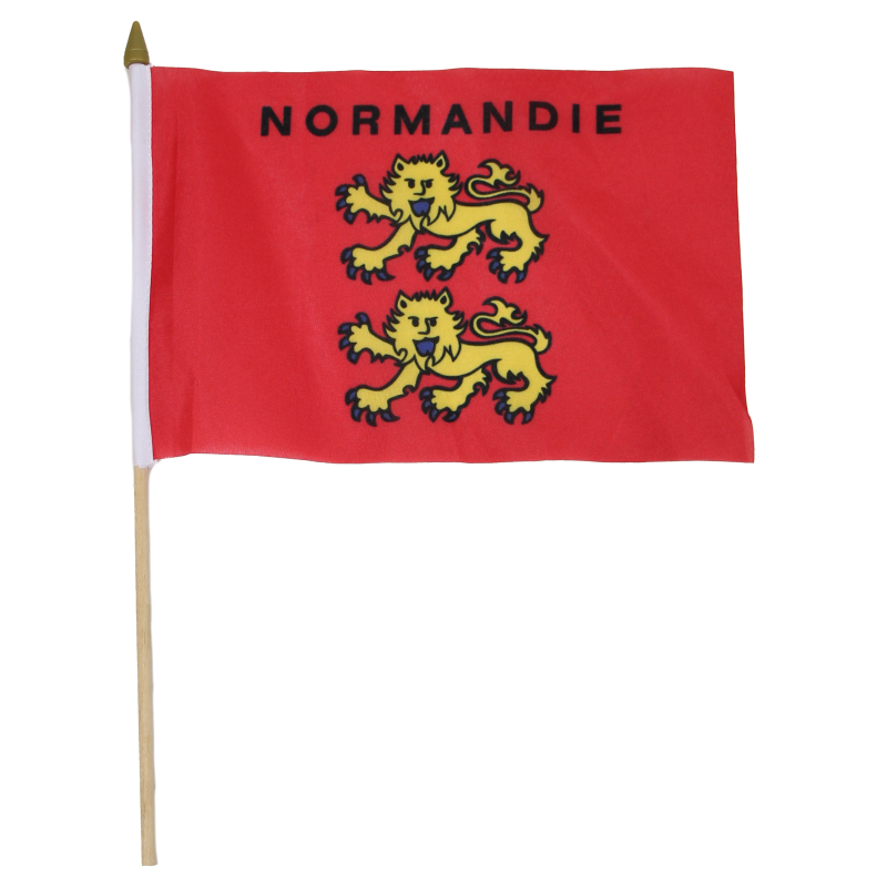 Drapeau Normandie, (15 x 23 cm), sur bâton