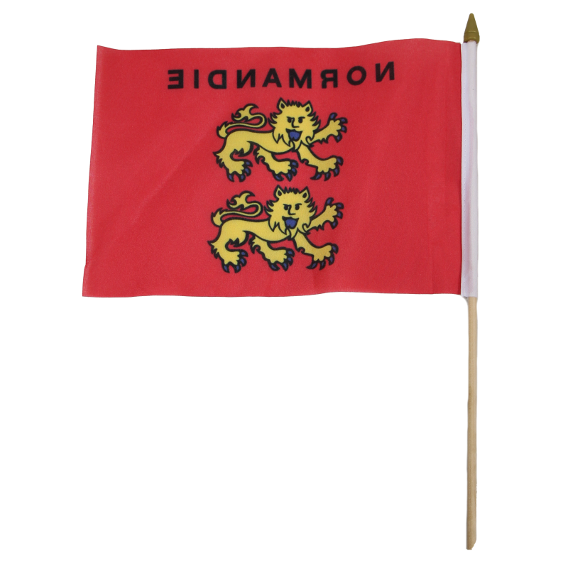 Drapeau Normandie, (15 x 23 cm), sur bâton