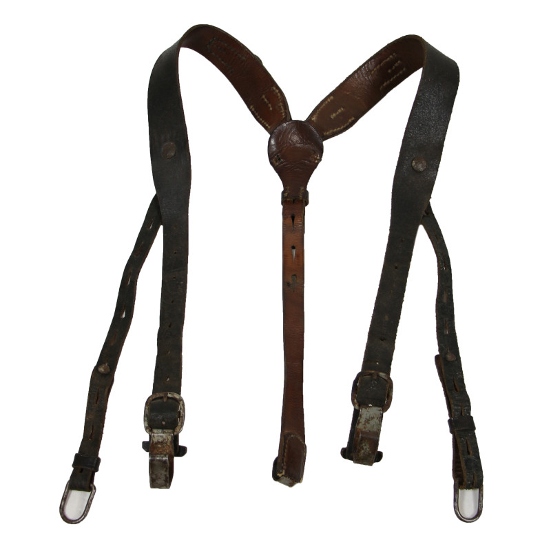 Suspenders, Field, Heavy, Leather, German, cKy 1942