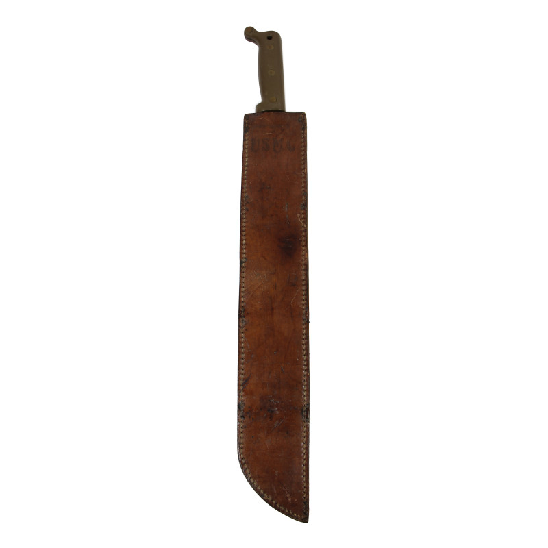 Machete, M-1942, TRUE TEMPER 1944, with Leather Scabbard USMC