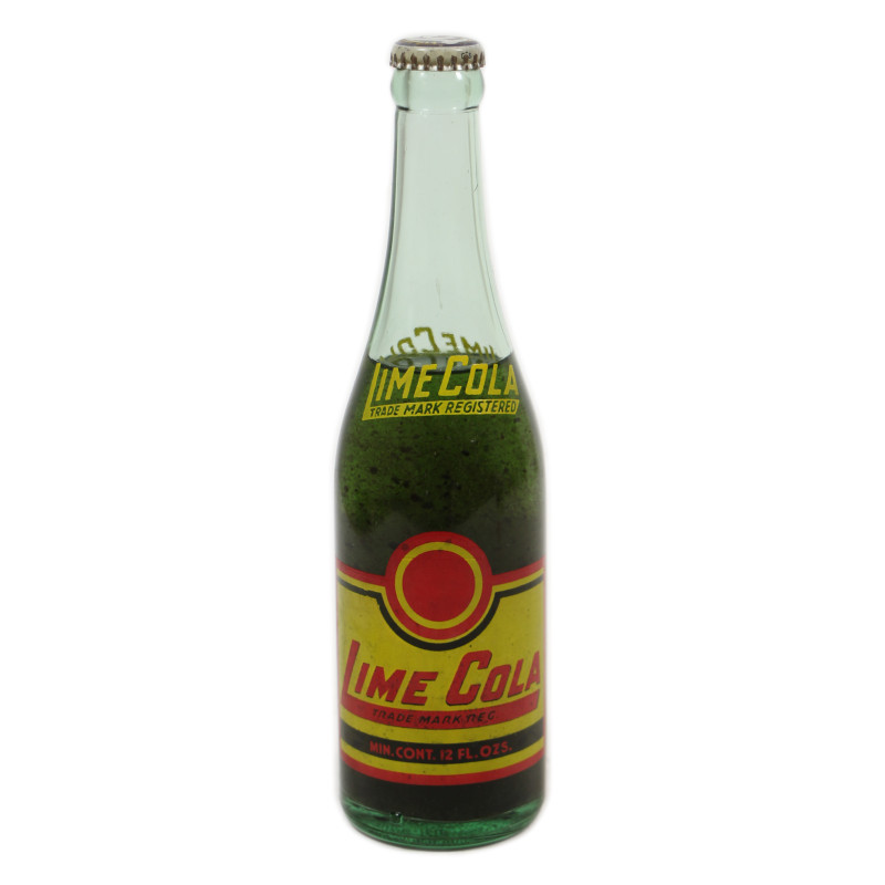 Bottle, Soda, LIME COLA, full