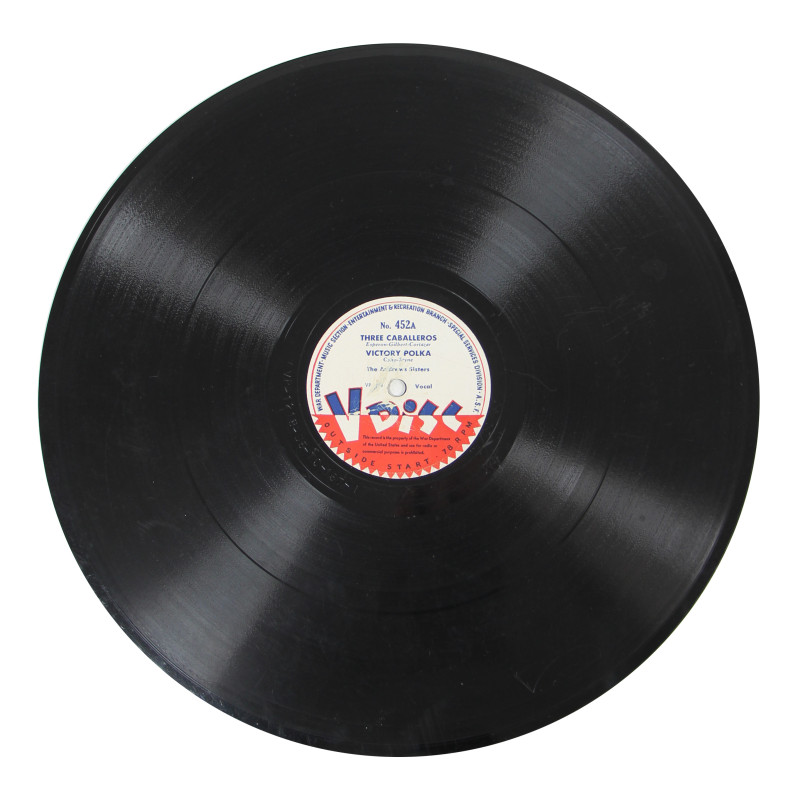 Disc, V-DISC, War Department, Special Services Division, 1944, The mills Brothers & The Andrews Sisters