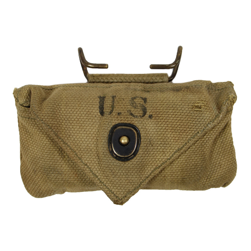 Pouch, First-Aid, M-1924, JEFF. Q.M.D. 1942, with First-Aid Packet, Carlisle, Normandy