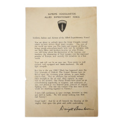 Message, General Dwight Eisenhower, 5 juin 1944