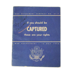 Pamphlet, If you should be captured, these are your rights, 2nd Lt. John Eddy, Hq., 12th Air Force, USAAF, Italy