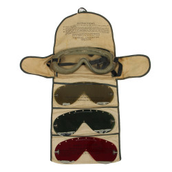 Goggles, Polaroid, No. 1021, US Army, with Canvas Case and Spare Lenses