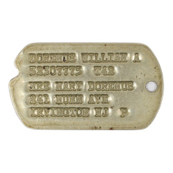 Plaque d'identité, Dog Tag, S/Sgt. William Doremus, 216th Armored Medical Bn., 16th Armored Division, ETO