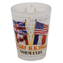 Shot glass, allied flags