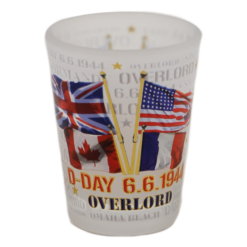 Shot glass, allied flags