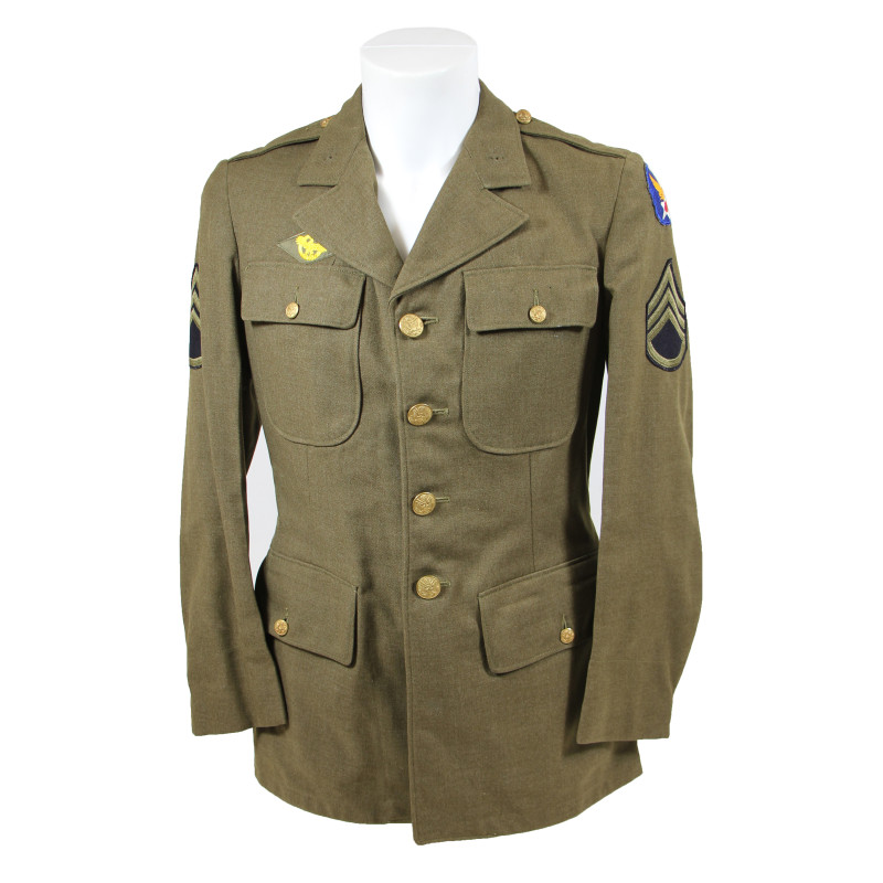Coat, Serge, Wool, OD, S/Sgt. Milton Taylor, 1st Air Force, USAAF, 37R, 1941