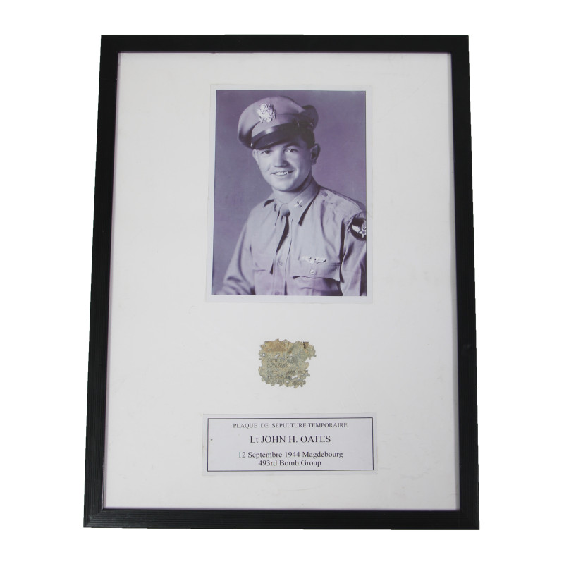 Tag, Identification, Temporary Grave, 2nd Lt. John Oates, 863rd BS, 493rd BG, KIA September 12, 1944