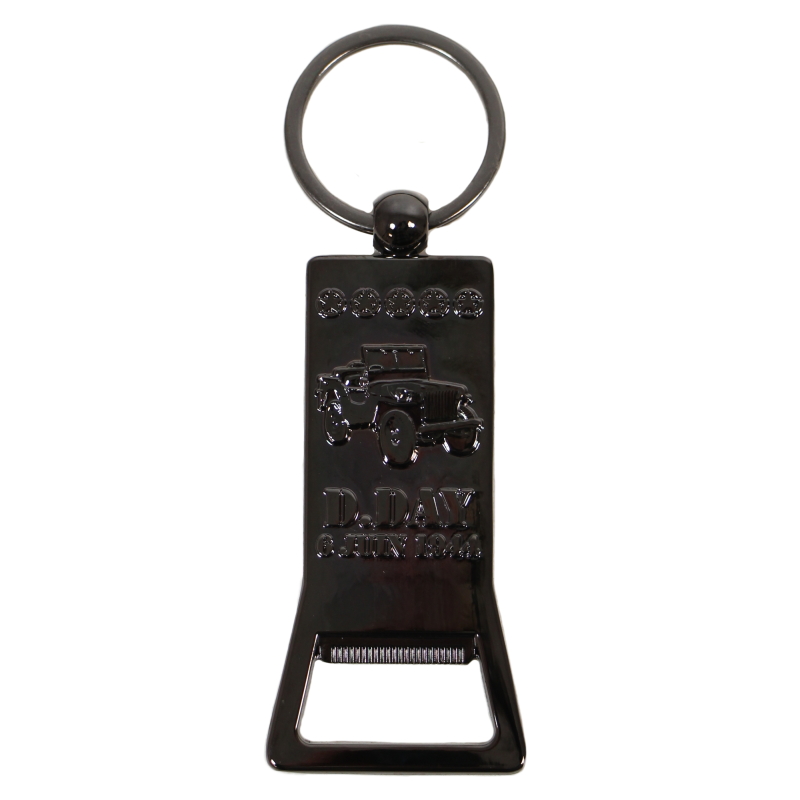 Keychain, bottle opener, Jeep, black