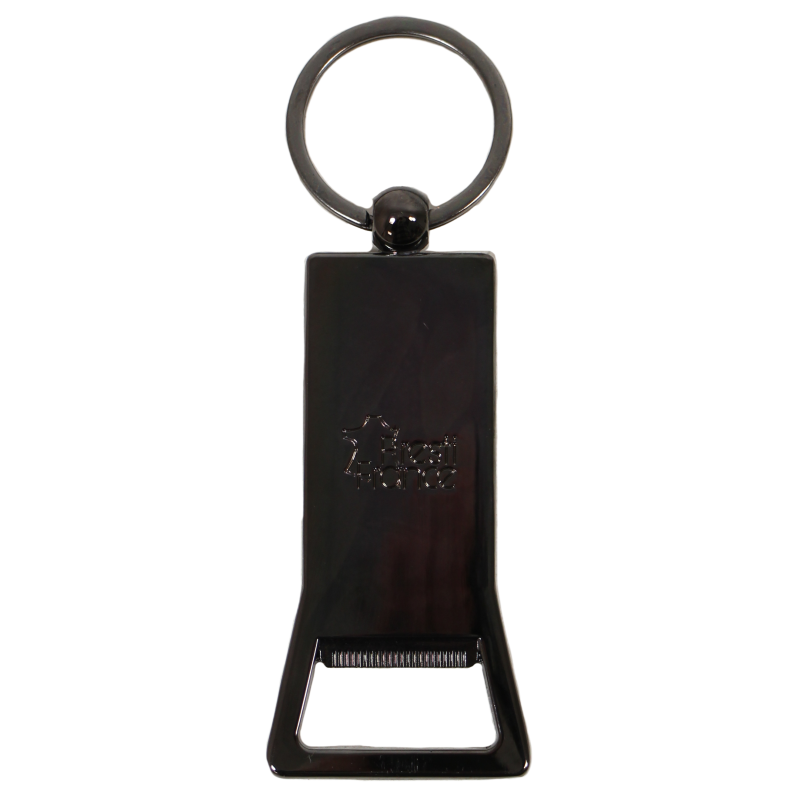 Keychain, bottle opener, Jeep, black