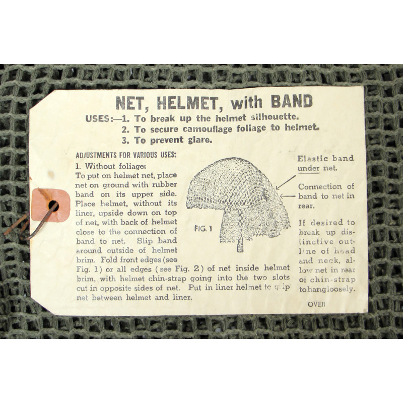 Net, M1943, Helmet, M1, with Band and Instruction Sheet