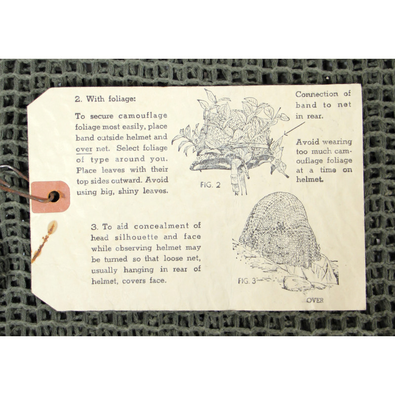 Net, M1943, Helmet, M1, with Band and Instruction Sheet