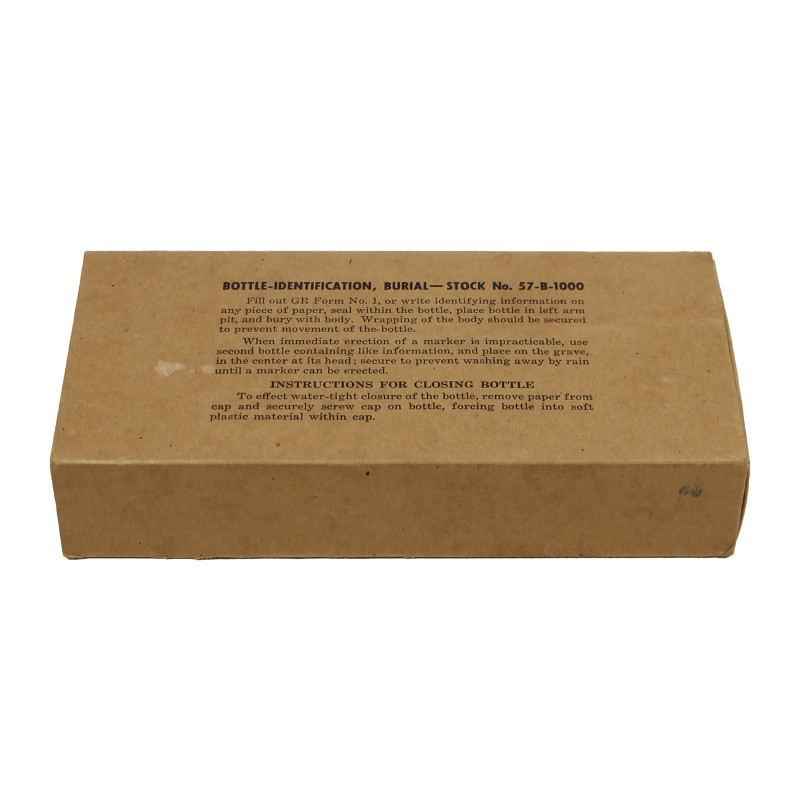 Box, Bottle-Identification, Burial, Graves Registration Service, Complete