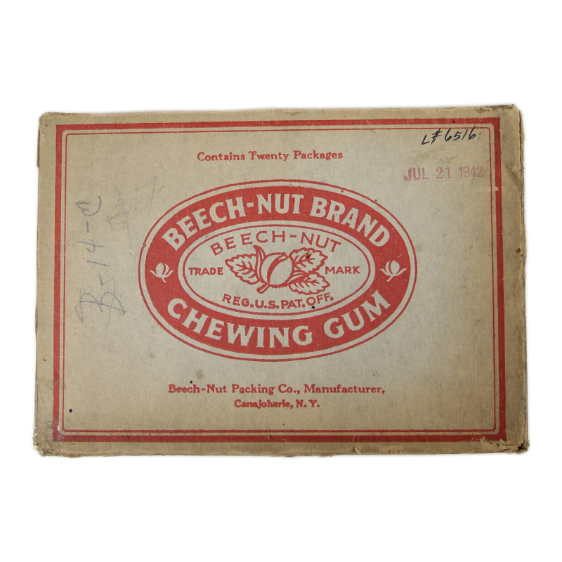 Pack, Chewing Gum, Peppermint, BEECH-NUT, 1942, Untouched