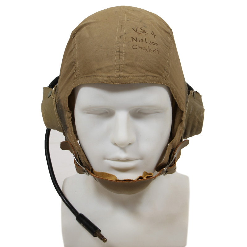 Helmet, Summer, Aviator's, M-450, US Navy, Nielson Chabot, VS-4 Squadron