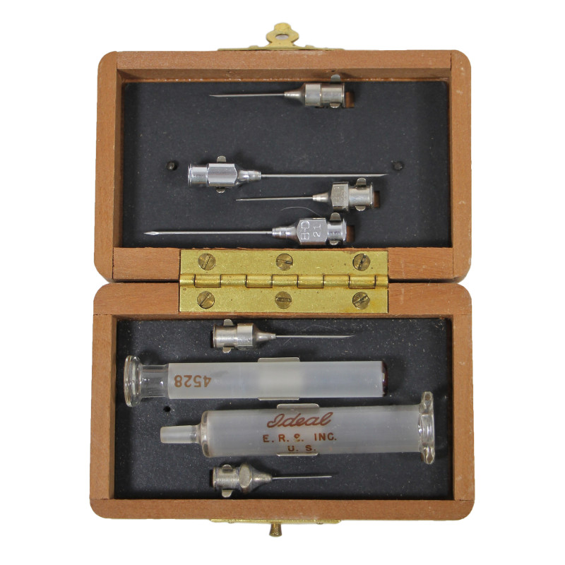 Seringue hypodermique, US Army Medical Department, dans son boîtier, Ideal E.R.S. Inc.
