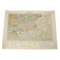 Carte allemande, Arnheim (Arnhem & Nijmegen), Pays-Bas, 1942