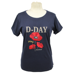 T-Shirt, Women's, blue navy, D-Day Victory, Poppies