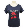 T-shirt, bleu marine, D-Day Victory, coquelicots