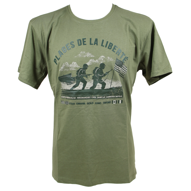T-shirt, Plages de la Liberté, Kaki
