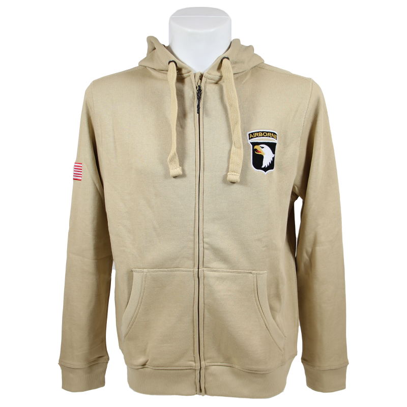 Hoodie, Zip up, 101st Airborne Division, coyotte