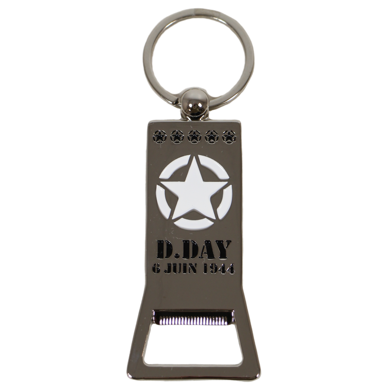 Keychain, U.S. Army star, bottle opener, silver