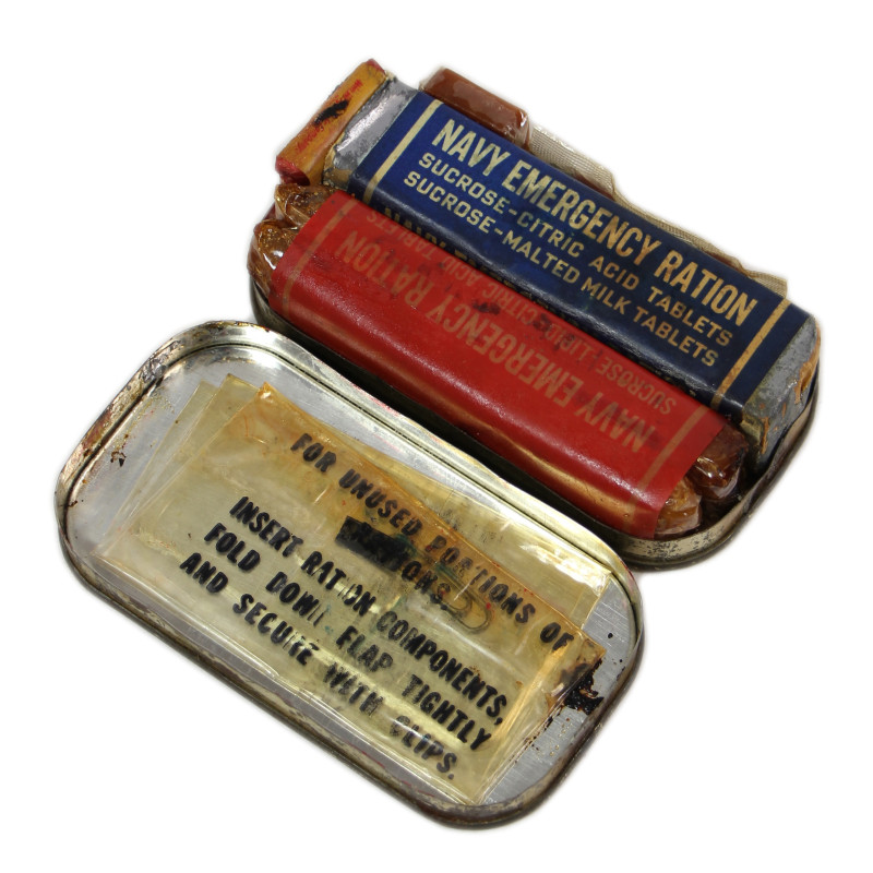 Boîte de ration de survie, US Navy, CHARMS COMPANY, pleine