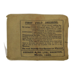 Pansement britannique, First Field Dressing, VERNON & CO. LTD., March, 1943