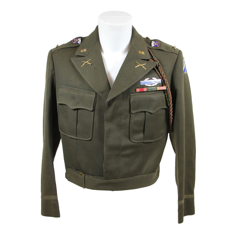 Blouson Ike, officier, chocolat, 15th Inf. Regt., 3rd Infantry Division, nominatif