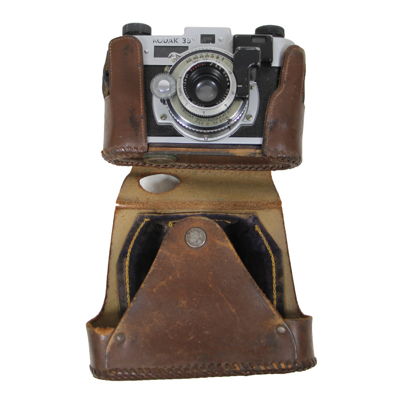 Appareil photo, Kodak 35 RF, 1941, dans son étui