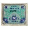 Banknote, Flag, (Invasion Money), 5 Francs, 1944