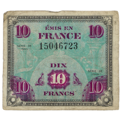 Billet drapeau (billet d'invasion), 10 francs, 1944