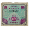 Banknote, Flag, (Invasion Money), 10 Francs, 1944