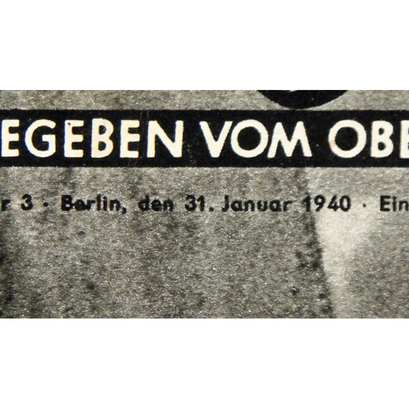 Magazine, Die Wehrmacht, January 31, 1940