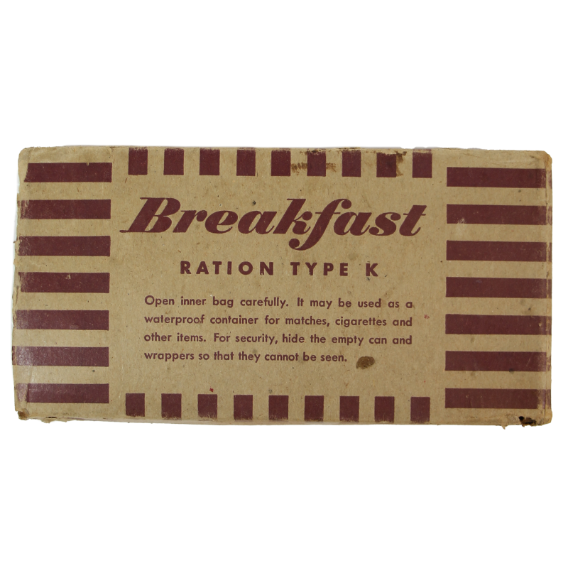 Ration Type K, Breakfast, 1944, complète