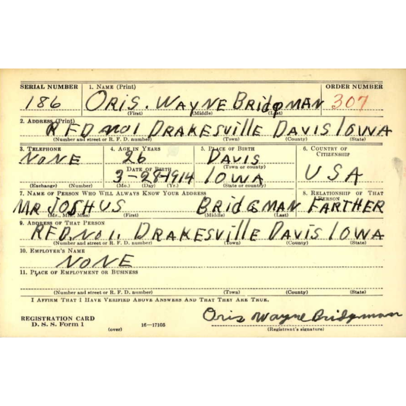 Grouping, T/5 Oris Bridgman, Medical Department, 53rd & 103rd General Hospitals, ETO