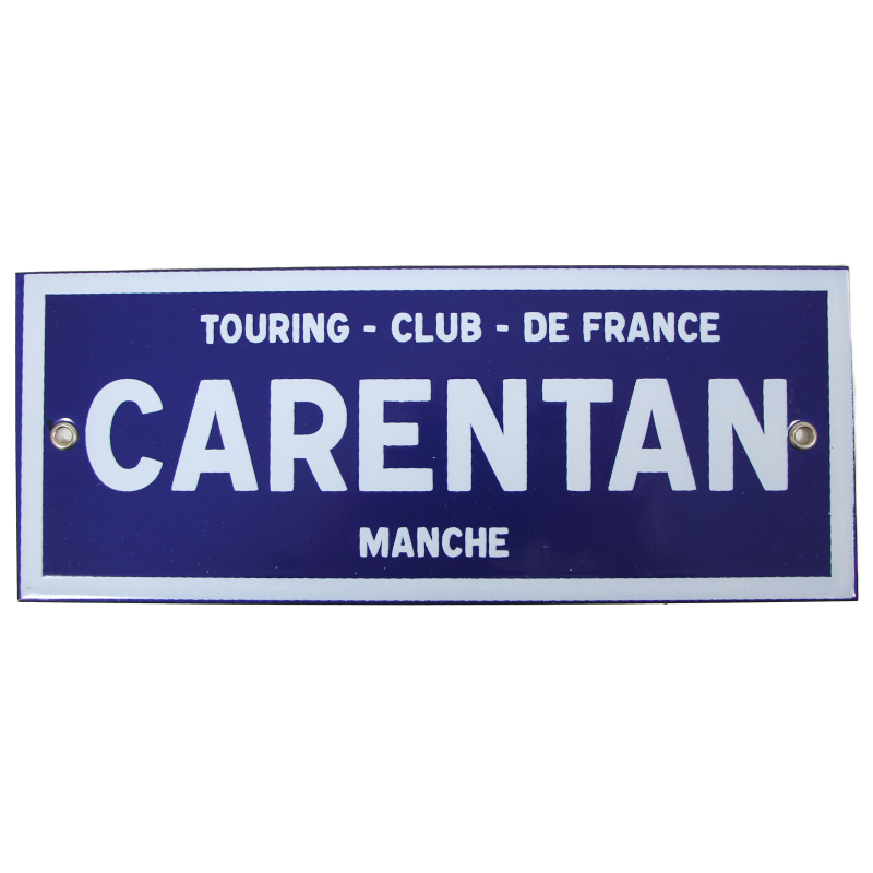 Pancarte émaillée, CARENTAN, 25 x 10 cm