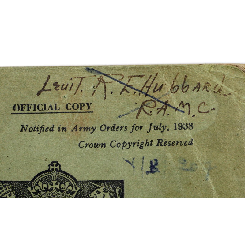 Manuel britannique, Regulations for the Medical Services of the Army, 1938