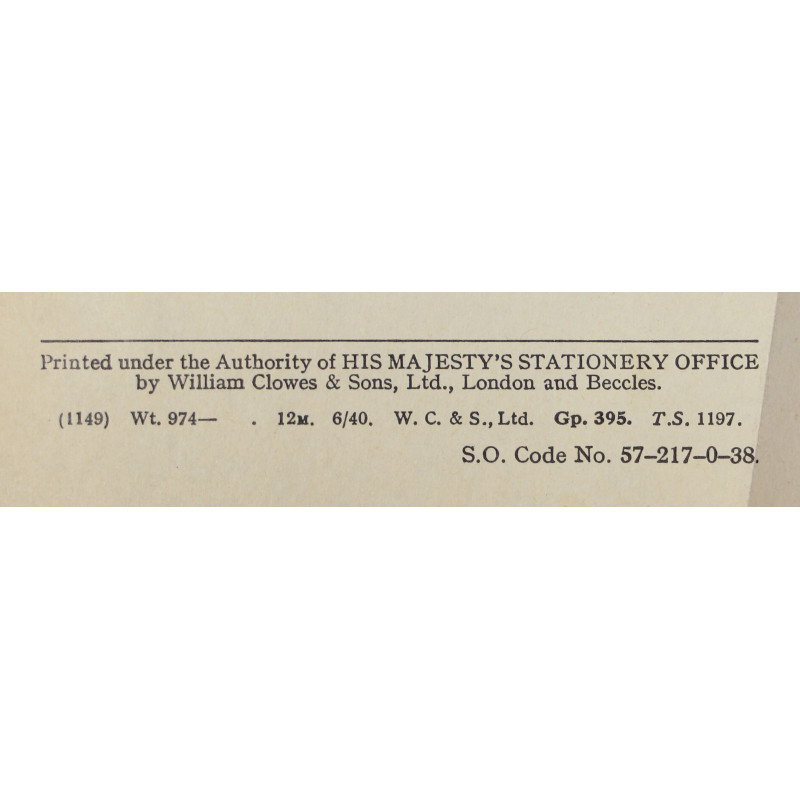 Manuel britannique, Regulations for the Medical Services of the Army, 1938
