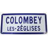 Road sign, Enamelled, COLOMBEY-LES-DEUX-EGLISES, 19.6" x 7"