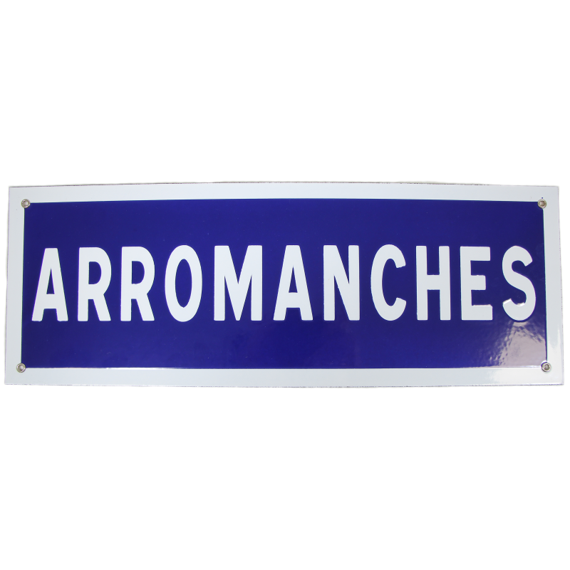Pancarte émaillée, ARROMANCHES, 50 x 18 cm