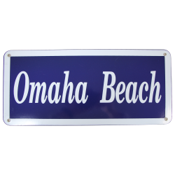 Road sign, Enamelled, OMAHA BEACH, 17.7" x 7.8"