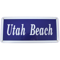 Road sign, Enamelled, UTAH BEACH, 17.7" x 7.8"