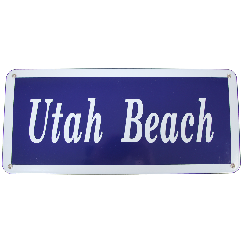 Pancarte émaillée, UTAH BEACH, 45 x 20 cm